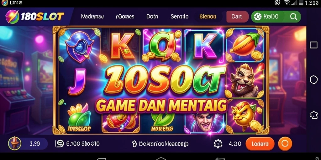 Tampilan gameplay 180SLOT yang menarik dan penuh warna.