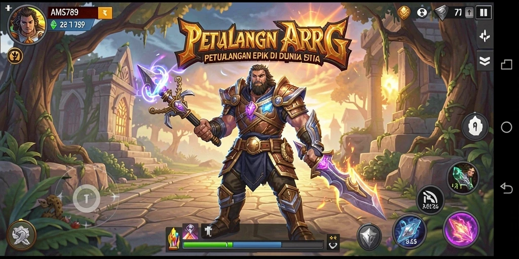 Screenshot yang menunjukkan pertarungan epik dalam dunia ARPG.