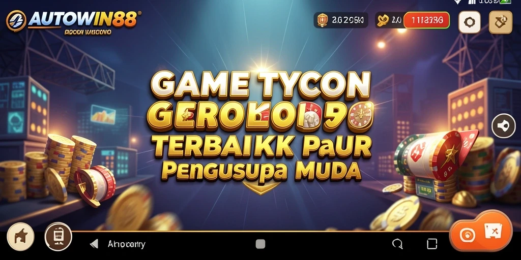Screenshot gameplay AUTOWIN88 menampilkan pebisnis muda yang berpikir strategis.