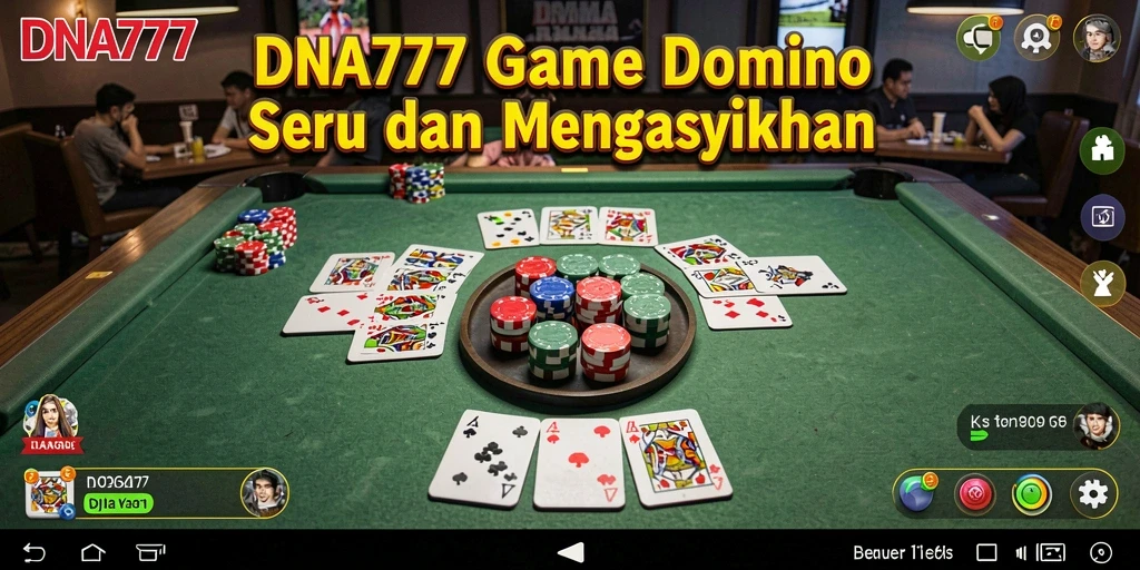 Screenshot gameplay menunjukkan suasana seru permainan domino.