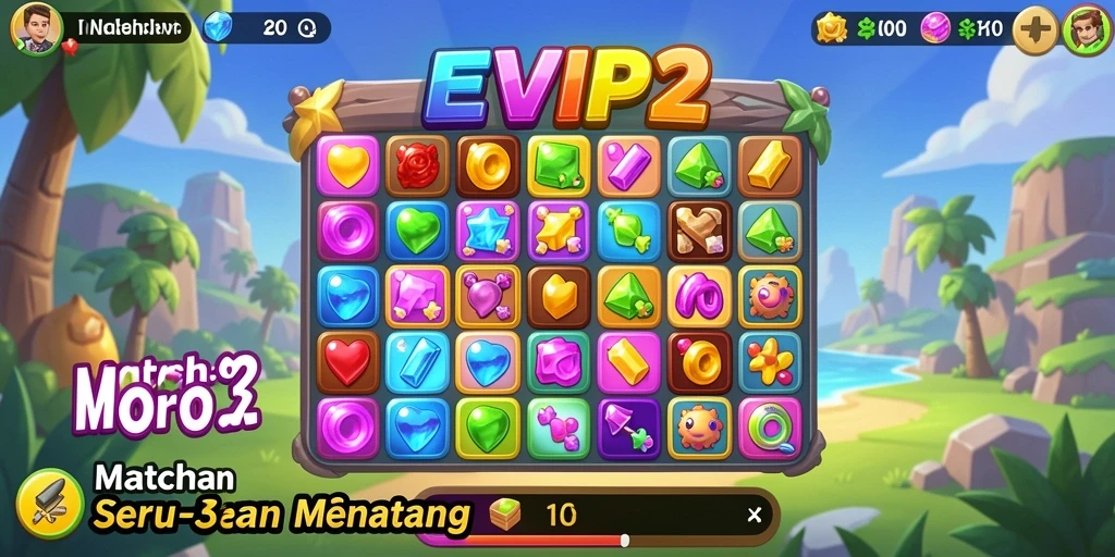 Tampilan gameplay EVIP2 yang menampilkan kebangkitan tantangan Match-3.