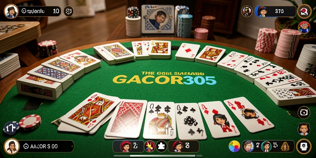 Tampilan gameplay GACOR305 yang menampilkan serunya bermain Gaple.