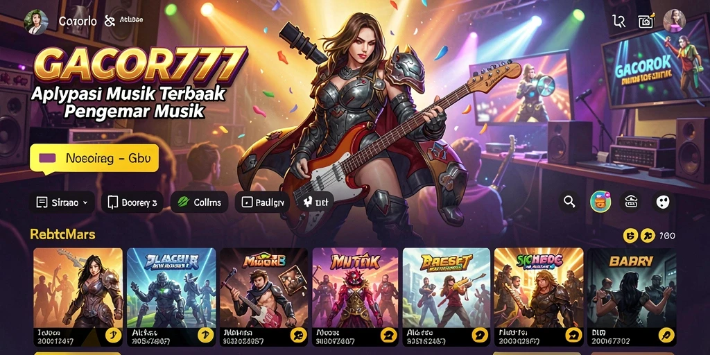 Tampilan gameplay interaktif GACOR777 dengan fitur musik yang menarik.