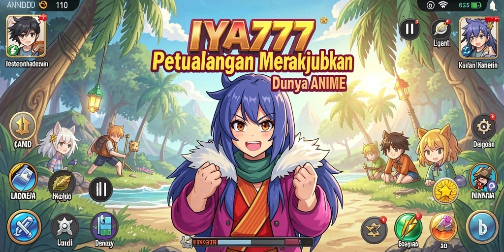 Tampilan gameplay IYA777 yang menampilkan pertarungan epik karakter anime.