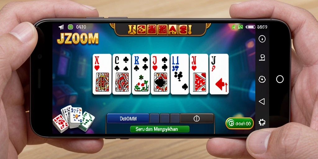 Screenshot gameplay J200M menunjukkan keseruan bermain domino.
