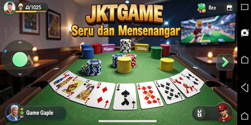 Tampilan menarik dari gameplay Gaple di JKTGAME.