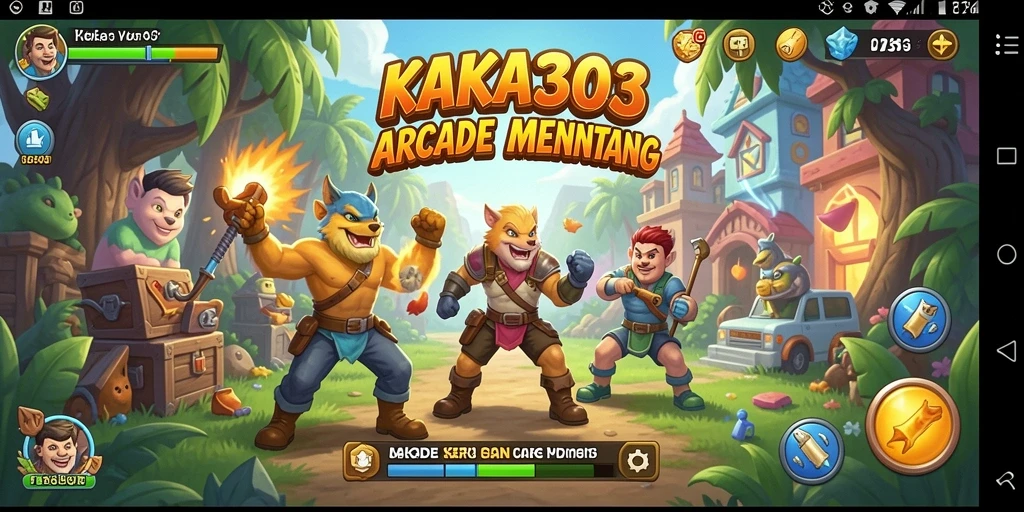 Tampilan gameplay KAKA303 yang penuh warna dan seru.