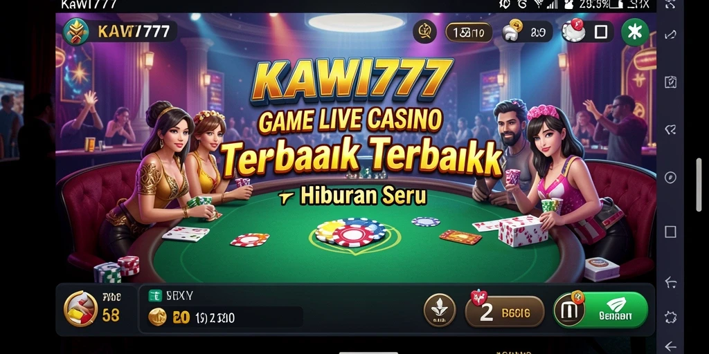 Screenshot KAWI777 menampilkan gameplay Live Casino yang seru dan interaktif.