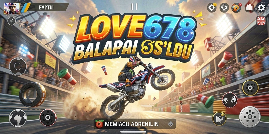 Tampilan gameplay seru dalam balapan mobil di LOVE678.