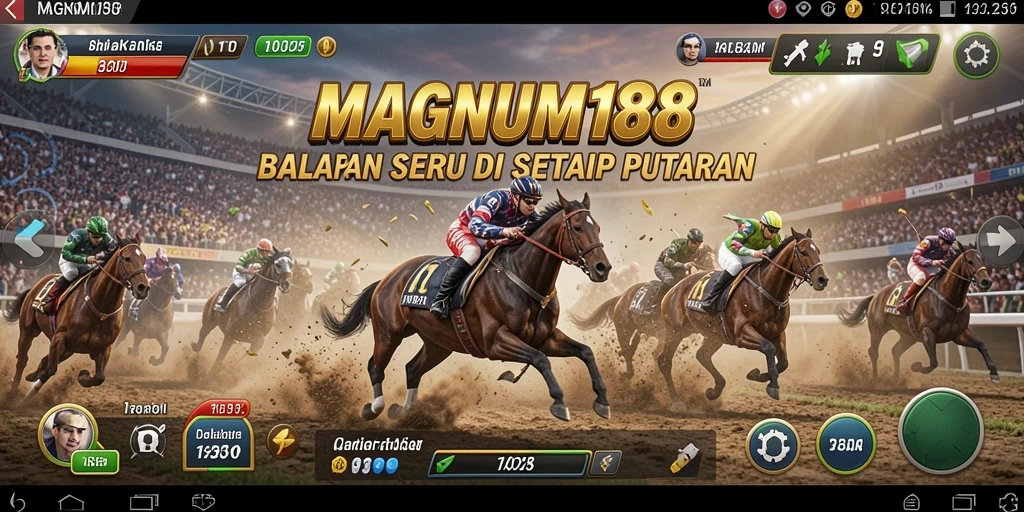 Gameplay MAGNUM188 dengan aksi balapan yang menegangkan dan seru.