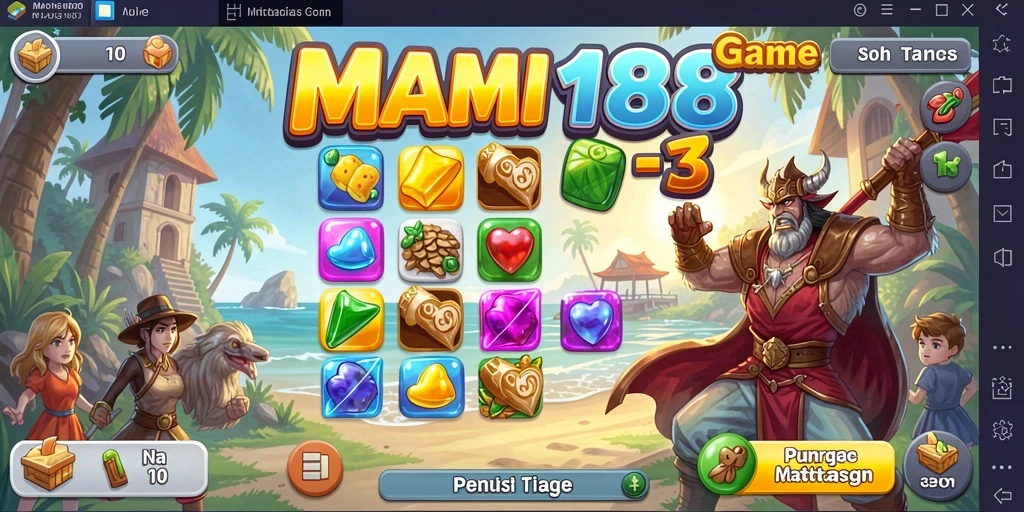 Gameplay seru mencocokkan batu permata warna-warni di MAMI188.
