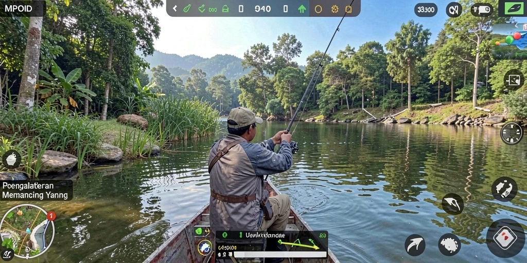 Screenshot MPOID menampilkan aksi memancing yang menarik dan mendebarkan.