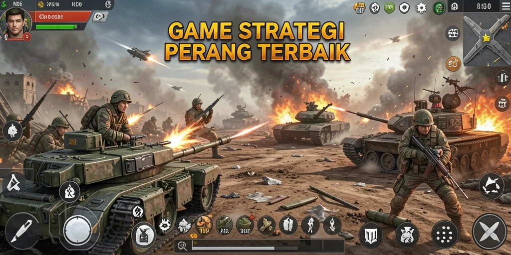 Tangkapan layar N06 menampilkan aksi pertempuran yang intens dalam game SLG.