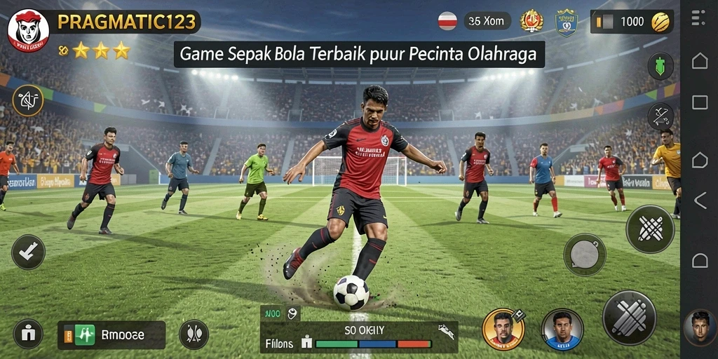Tampilan gameplay sepak bola mendebarkan di PRAGMATIC123.