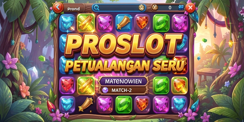 Tampilan permainan Match-3 yang penuh warna dan menantang.