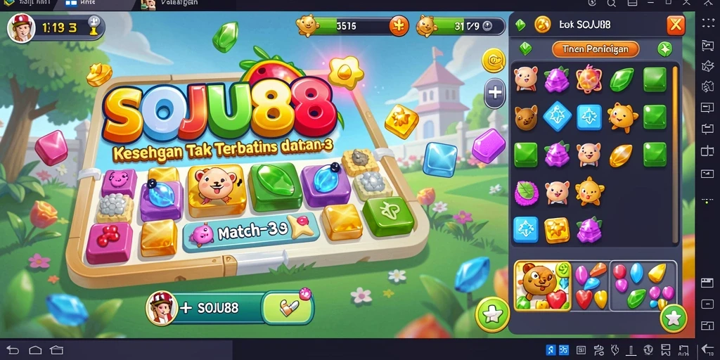 Screenshot menunjukkan gameplay seru dan menantang dari SOJU88.