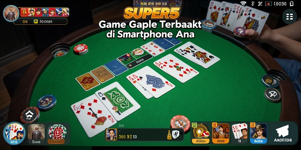 Gameplay SUPER5 menunjukkan aksi seru Gaple yang menantang.