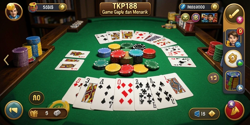Tampilan gameplay seru dari TKP188 dalam permainan Gaple.