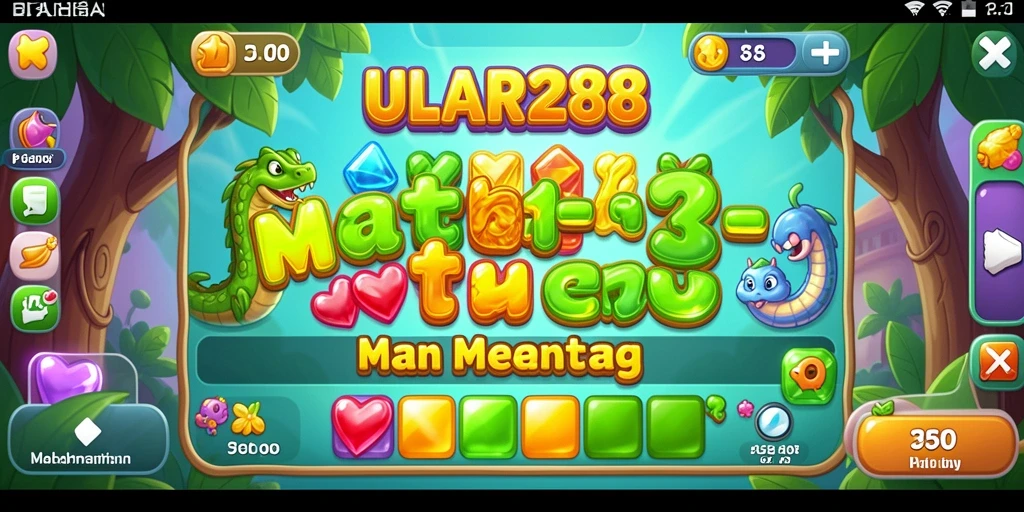 Screenshot gameplay ULAR288 menampilkan momen seru permainan Match-3.